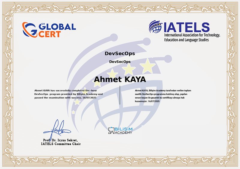 Ahmet Kaya DevSecOps sertifikası