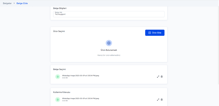 IdeaSoft: egaranti Belgeler Alanı