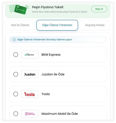 PayTR Geliştirici Dokümantasyonu: PayTR Ödeme Alanındaki Alternatif Yöntemler