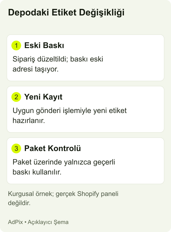 Depodaki Etiket Değişikliği — makalede ele alınan işlem ve kontrol alanları