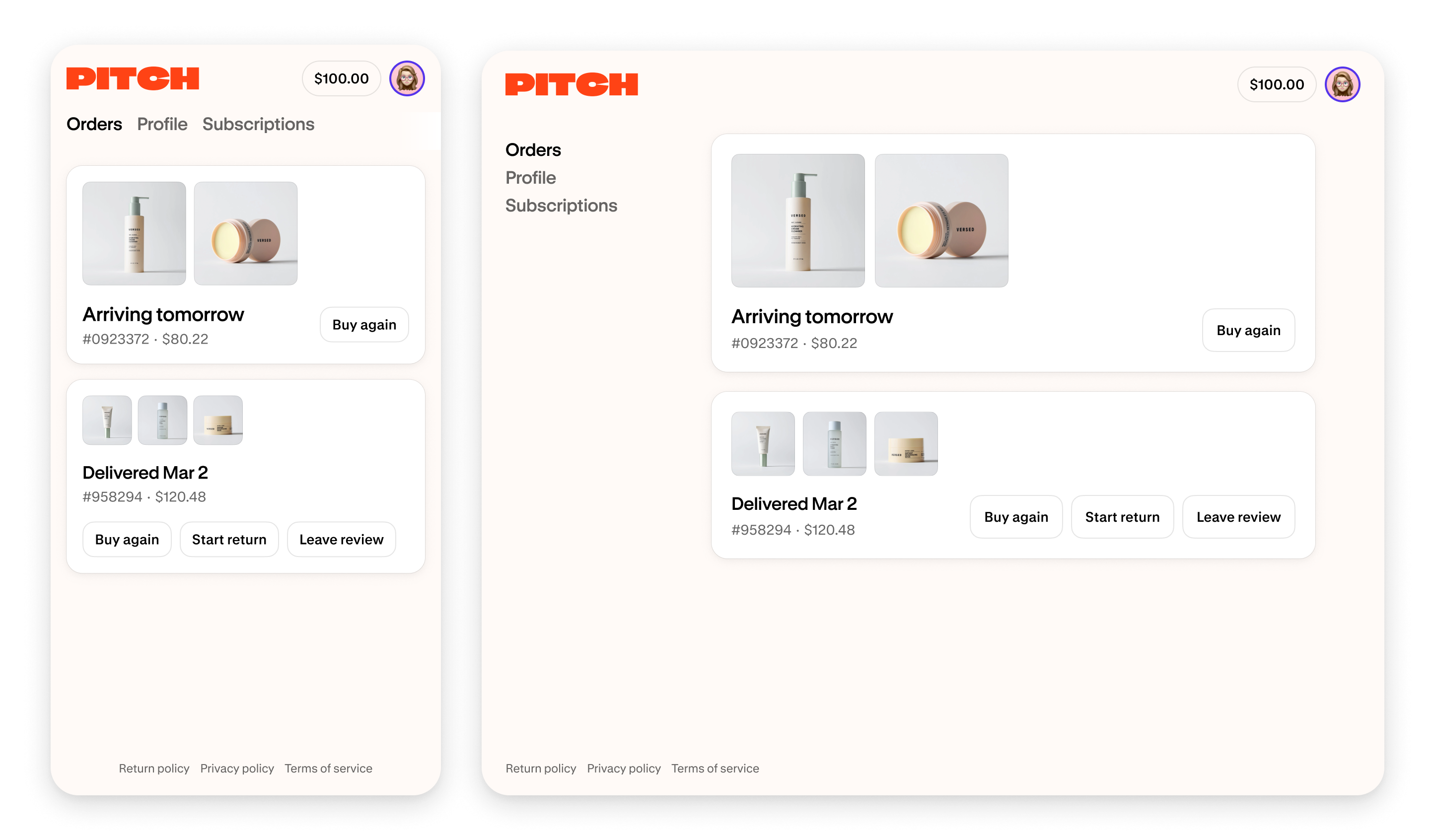 Shopify Yardım Merkezi: Müşteri Hesabının Mobil ve Masaüstü Görünümü