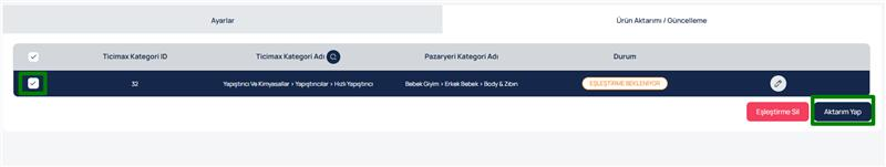 Connect Kategori Bağlantısının Liste Satırı: resmî yardım belgesindeki açıklayıcı ekran görüntüsü.