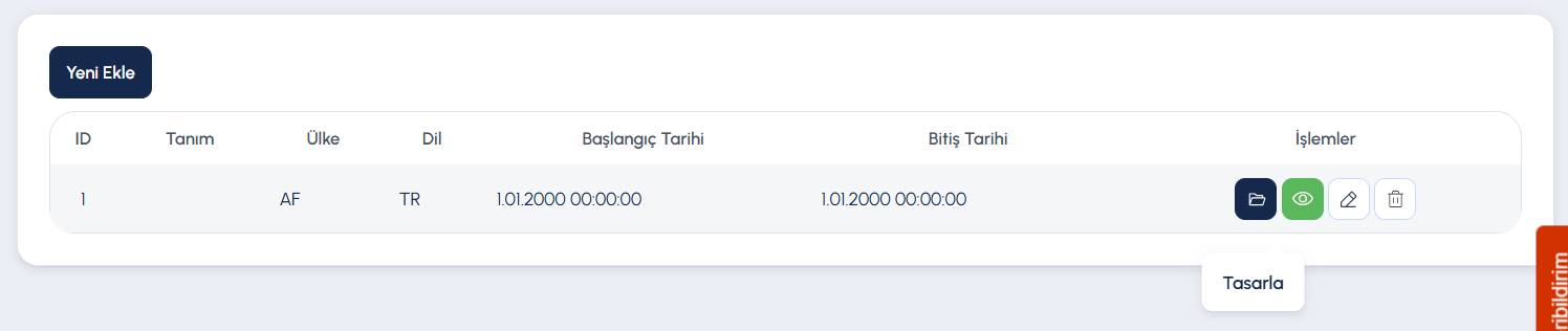 Ticimax Header Tasarımları Listesi: resmî yardım belgesindeki açıklayıcı ekran görüntüsü.