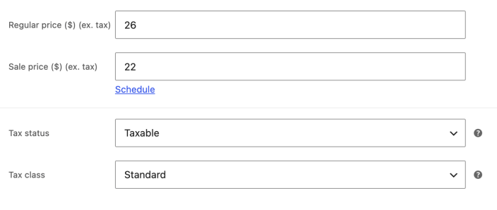 WooCommerce Normal ve İndirimli Fiyat Alanları: resmî yardım belgesinde görünen ilgili alan ve seçimler.