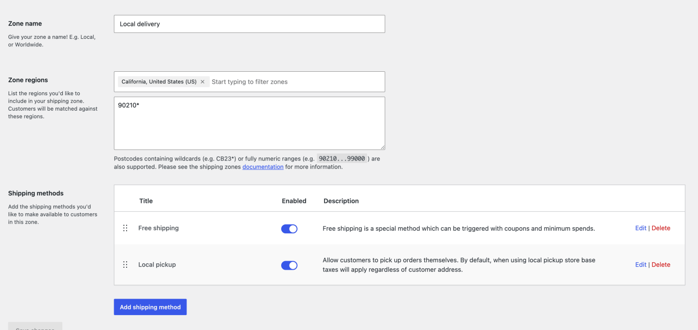 WooCommerce Dokümantasyonu: Kargo Bölgesinin Adres Kapsamı