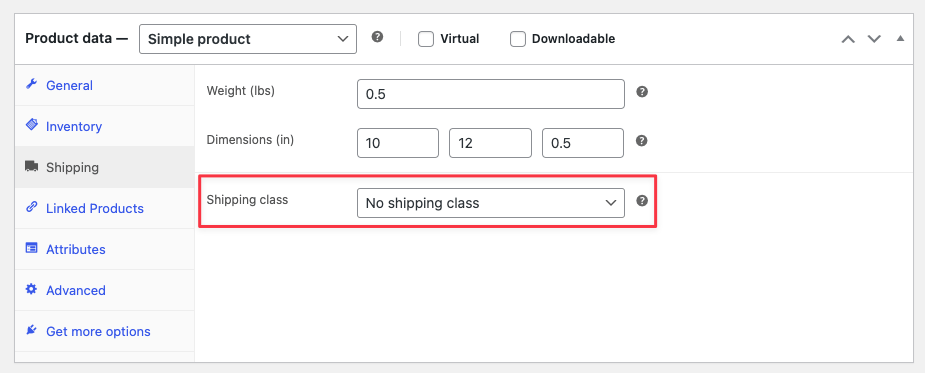 WooCommerce Dokümantasyonu: Ürüne Atanan Kargo Sınıfı