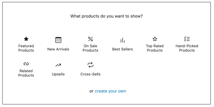 WooCommerce: Ürün Koleksiyonu Türünün Seçilmesi