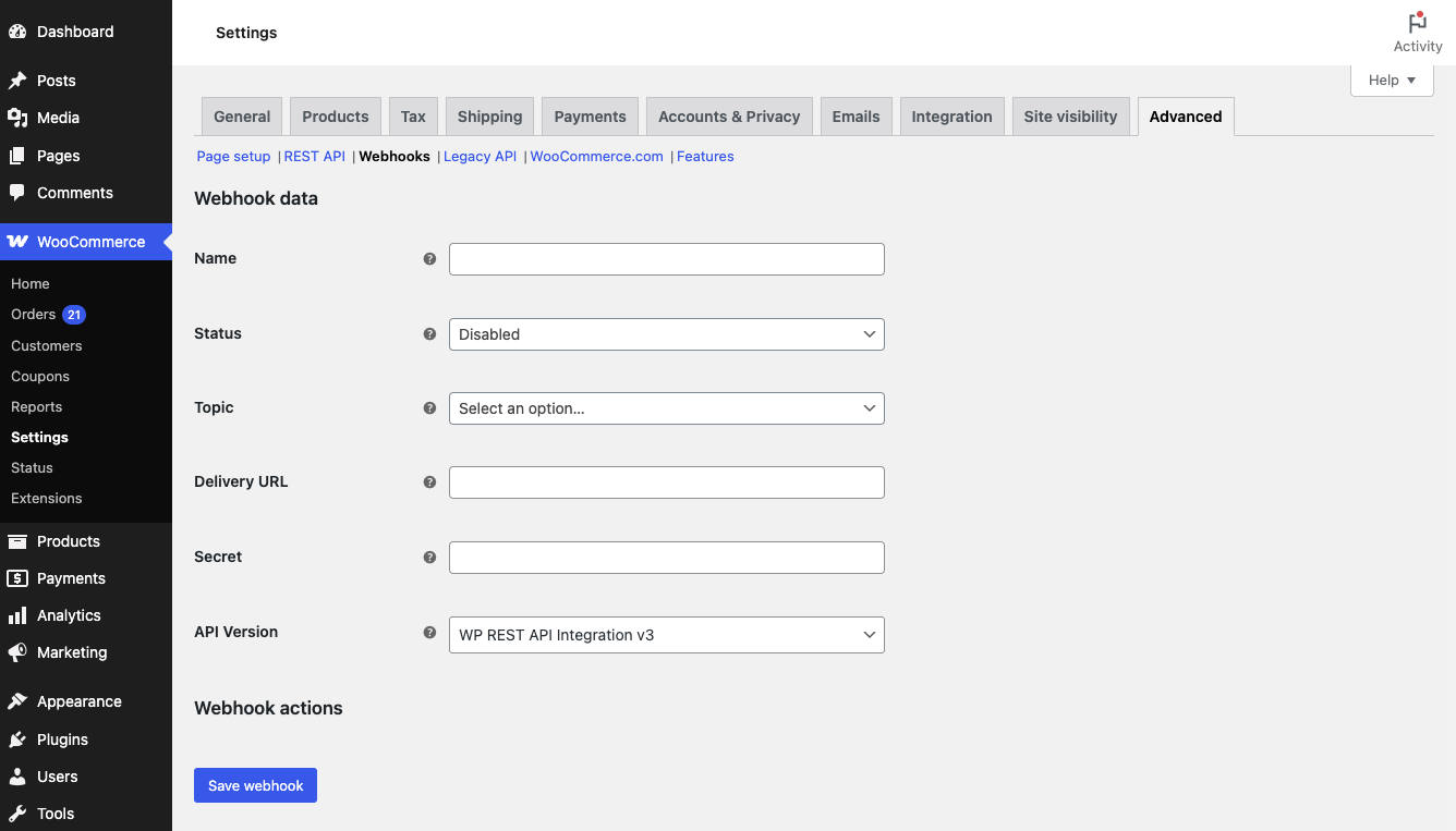 WooCommerce Dokümantasyonu: Webhook Durumu, Konusu ve Hedefi