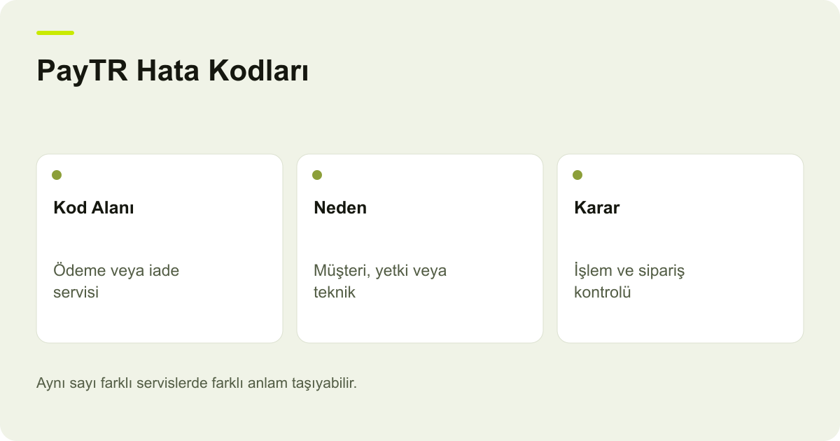 PayTR Hata Kodları: Ödeme Sorunlarını Ayırma: Kod Alanı, Neden, Karar