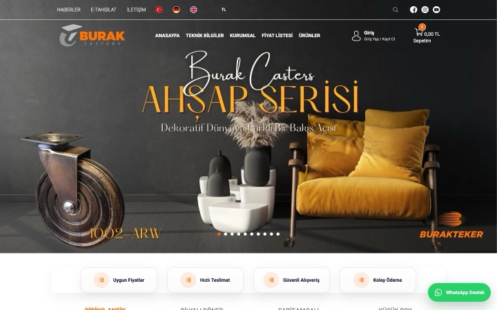 Burak Teker web sitesinin ana sayfa görünümü