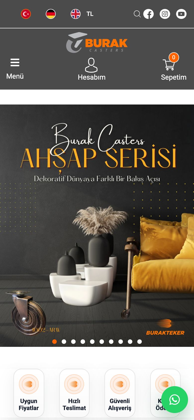 Burak Teker web sitesinin telefondaki görünümü