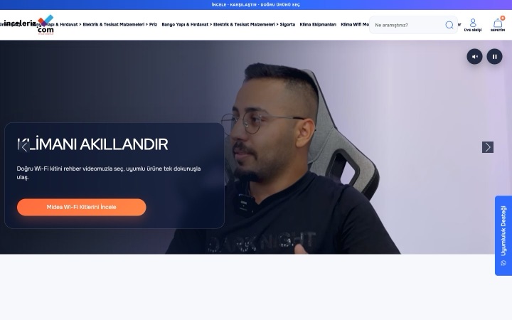 İnceleriz Store web sitesinin ana sayfa görünümü