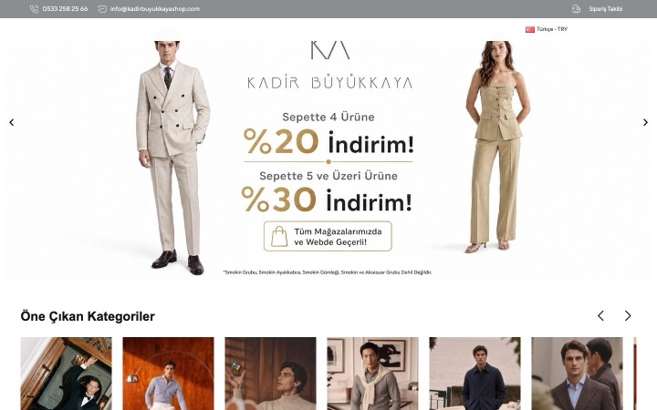 Kadir Büyükkaya web sitesinin ana sayfa görünümü