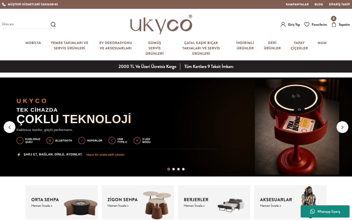 UKYCO web sitesinin ana sayfa görünümü