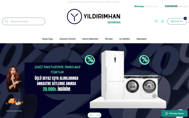 Yıldırımhan web sitesinin ana sayfa görünümü