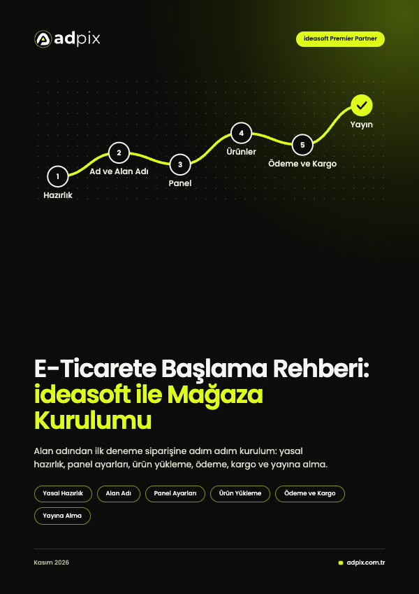 E-Ticarete Başlama Rehberi: ideasoft ile Mağaza Kurulumu PDF'inin kapağı